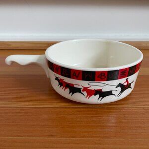Vintage MCM Lee Bates Albuquerque Pottery Soup Bowl W/ Handle Western Design (3)